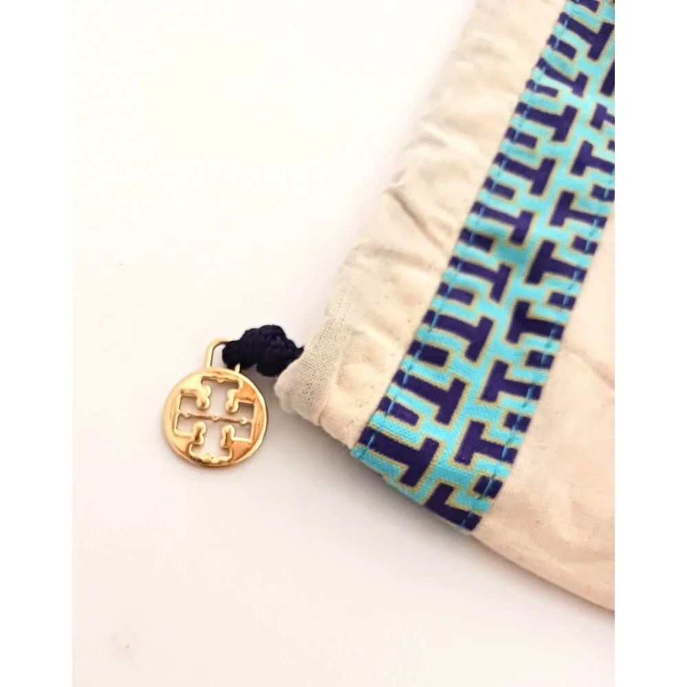 Tory Burch Miller Thong Sandal Ice Blue Pebbled Leather 7.5M w Dustbag